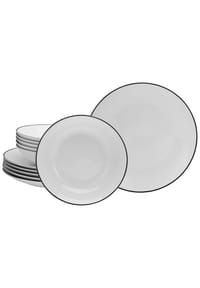 CreaTable Luna Black Line, Tafelservice 12-tlg - Luna Black Line - Black Line