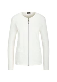 GOLDNER - Kurzgröße:  Elegante Baumwolljacke mit Struktur - weiß