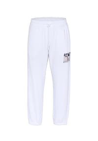 CHIEMSEE - Sweathose mit Retro Print und elastischem Beinabschluss - 10 White