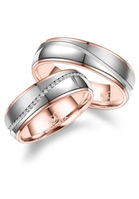 MARRYA MARRYA - Funkelnder Damenring Edelstahl Silber - Rosé mit Zirkonia - silber - rosé