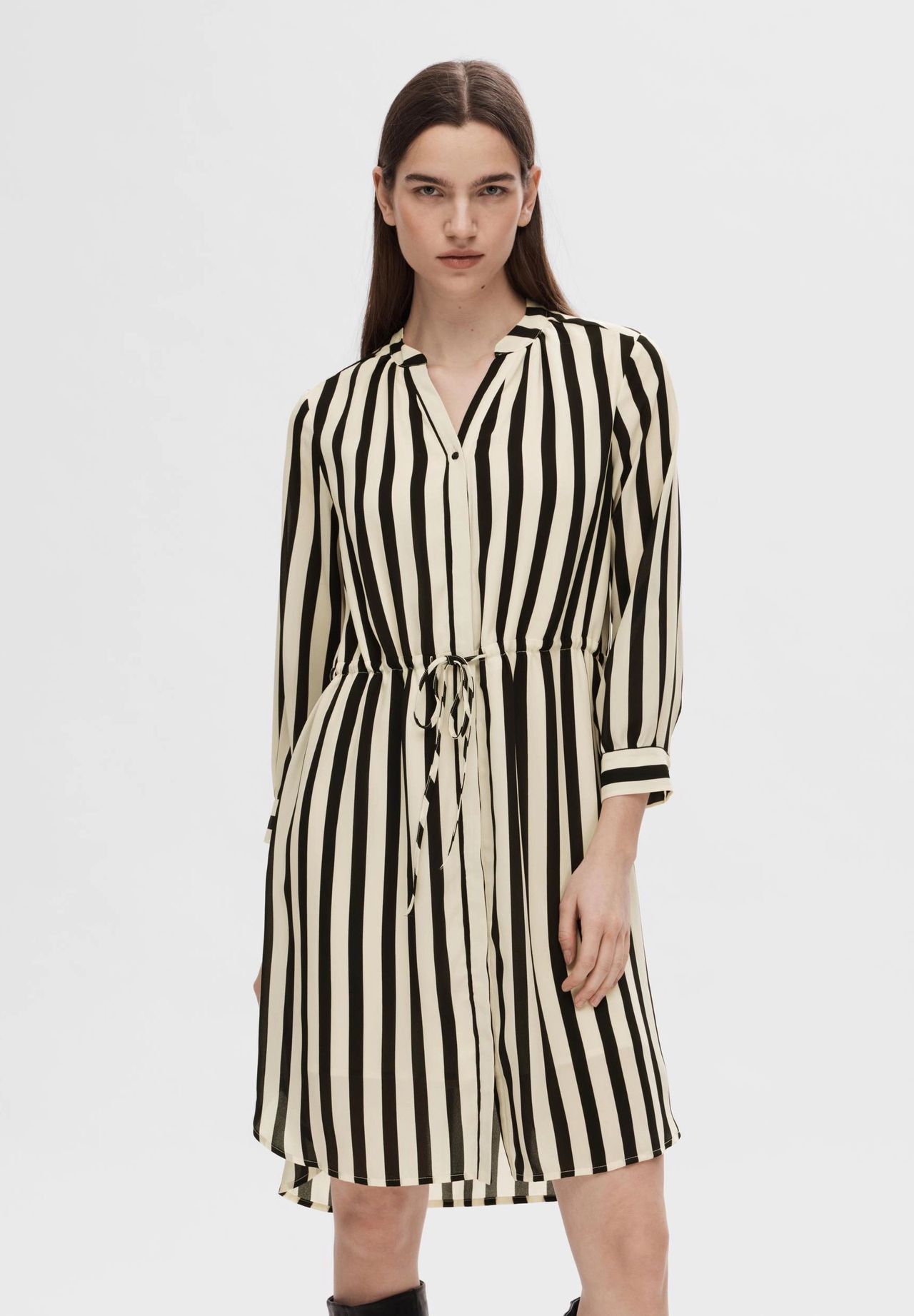 SELECTED FEMME Hemdblusenkleid, Taillenband, verdeckte Knopfleiste  