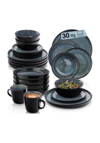 SÄNGER Steingut Geschirrserie Manila - Manila - Blau - Espressotassen Set Manila 12 teilig