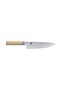 KAI - Kochmesser Shun Classic White, Pakkaholzgriff, Damaszenerstahl, Klingenlänge 20 cm - silber