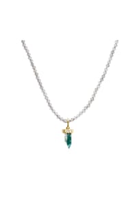 GLANZSTÜCKE MÜNCHEN - Damen Kette aus 925/- Sterling Silber in Gelbgold mit Zirkonia - grau