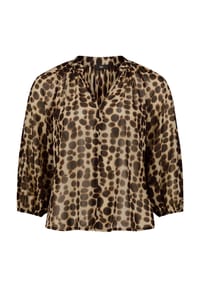 zero - Schlupfbluse im Leo-Look - Beige/Brown