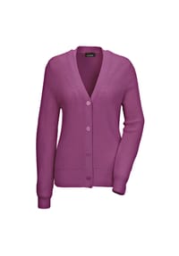 GOLDNER - Kurzgröße:  Elegante Strickjacke mit V-Ausschnitt - bordeaux