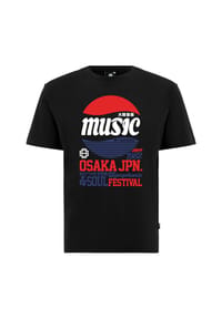 OLDSKULL - T-Shirt Asian Osaka Music Logo Graphic Traditionelles fernöstliches Motiv - Black