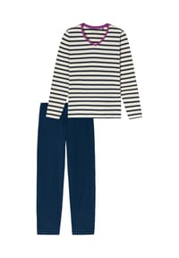 SCHIESSER - Casual Essentials Schlafanzug, V-Ausschnitt, für Damen - 114 SEASALT