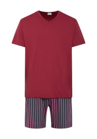 mey - Shortys Solid Night, V-Ausschnitt, für Herren - 827 TRUE RED
