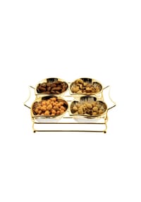 COFI - 5er Snackset "Cerezlik" - 4 Snackschalen aus Porzellan mit Gold - Gold OneSize