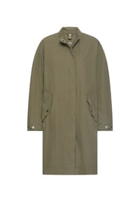 camel active - Übergroßer Mantel mit Kordelzug an der Taille - Dunkelgrün