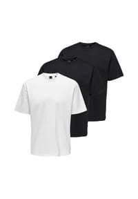 ONLY & SONS - T-Shirt 3er Pack Onsfred - Beige / Dunkelgrau / taupe