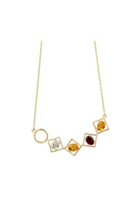 carolin stone - Kette 925/- Sterling Silber 4 Granat - gelb