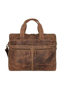 GREEN BURRY Vintage - Vintage Aktentasche Leder 42 cm Laptopfach - brown