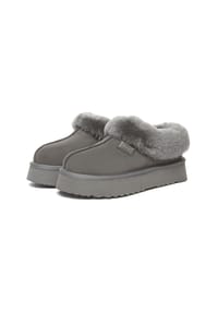 EVERAU® - Damen Leder Hausschuhe - Topknot - BLACK