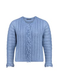 BETTY BARCLAY - Casual-Strickjacke mit Fransen - Patch Blue/Blue