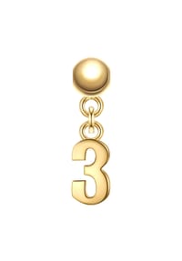 GLANZSTÜCKE MÜNCHEN - Glanzstücke München Charm Ziffer 3 Sterling Silber 50084169 - gelbgold