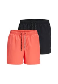 JACK & JONES - Herren Badeshorts 2er Pack - JPSTMAUI JJSWIM SOLID AKM SN, Badehose - Schwarz/Dunkelblau