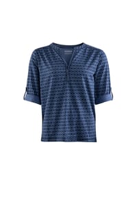 STOOKER® - MARIE  PRINT Damen Shirt 3/4-Arm - blue abstract aop