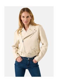 RICANO - Damen Lederjacke Hera Oversized - Bikerjacke mit Gürtel und Reverskragen - Cognac