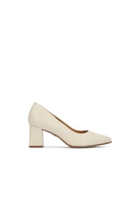 Kazar - Lederpumps mit breitem Absatz - Off-white