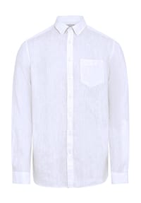 GALERIA - Leinenhemd, Langarm, Button-Down-Kragen, für Herren - 1 WHITE