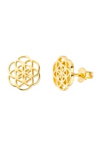 Leaf - Damen Ohrstecker, 925er Silber  - GOLD