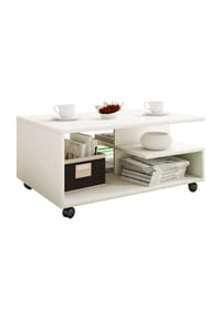 VCM. - Holz Couchtisch schlicht | Sofatisch Rollen | Maße ca. H. 41 x B. 80 x T. 50 cm | rollbar Kaffeetisch - Stango L - Anthrazit / Honig-Eiche
