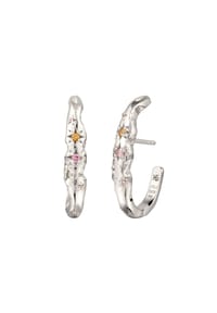 HAZE & GLORY - Ohrringe Ohrstecker Citrin Synthetische Turmalin Gelb 925 Sterling Silber - Silber
