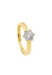 MONCARA - Damen Ring, 375er Gold/Weißgold, 19 Diamanten zus. ca. 0,08 Karat - Gelbgold/Weißgold