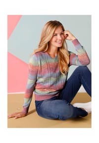 Sieh an! - Pullover - flamingo-flieder-gemustert