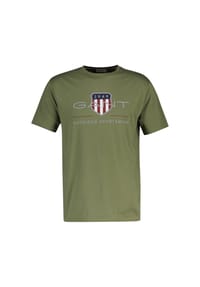 GANT - Herren T-Shirt - REGULAR ARCHIVE SHIELD, Rundhals, kurzarm, Baumwolle, Print - Blau