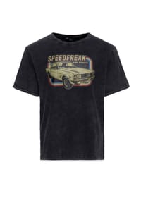 KING KEROSIN - Print-Shirt Acid-Washed Speedfreak - himmelblau