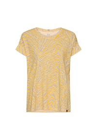 camel active - T-Shirt mit Rundhalsausschnitt - Gelb AOP