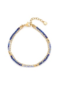 LEONARDO - Damen Armband Rose, Edelstahl mit Lapis, Sodalith, Achat - GOLD