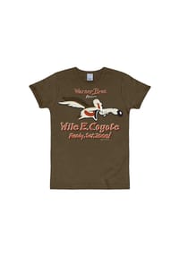 LOGOSHIRT® - T-Shirt Slimfit Wile E. Coyote - Ready, Set, Zoom - dark olive