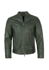 MILESTONE® - Herren Lederjacke Lammnappa dunkelgrün - dunkelgrün