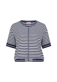 BETTY BARCLAY - Shirtjacke mit Reißverschluss - Weiß/Dunkelblau
