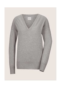 MADELEINE - Kaschmirpullover mit V-Ausschnitt - dunkeltaupe / melange