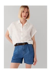 mavi - Hemdbluse, Blusenkragen, für Damen - 91495 ORANGE PALM