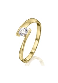 ONE ELEMENT Shine Bright Line - Zirkonia Ring aus 333 Gelbgold - gold