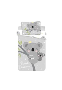 COFI - Kinder Bettwäsche – Bettbezug 100x135 cm & Kissenbezug 40x60 cm - Grau 100x135cm