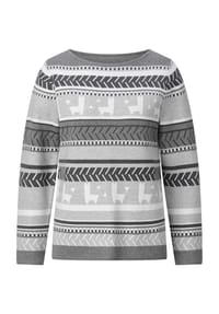 SIEH AN! - Jacquard-Pullover - beige-schoko-gemustert