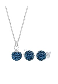 elli. - Schmuckset 925 Sterling Silber, Mit Kristallen Von Swarovski® - Schwarz