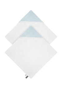 Aspero® - 2x Baby Musselin Wickeltücher aus Bio-Baumwolle - Hellblau