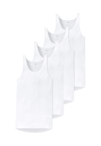 SCHIESSER - Unterhemd / Tanktop 4er Pack Original Classics Feinripp - Schwarz