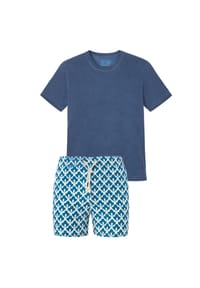 Gassa d'Amante - Badeshorts & T-Shirt (2tlg. Set) Sanremo mit mediterranem Flair - Dunkelblau-Jeansblau