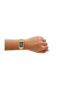 FOSSIL RAQUEL - Fossil Damenuhr Raquel mit Dreizeiger-Datum und braunem Kroko-Leder, ES5418 - Gold
