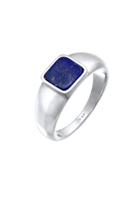 KUZZOÍ - Ring Herren Siegelring Sodalith Quadrat Basic 925 Silber - Silber