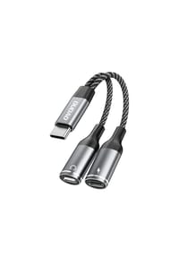 COFI - Dudao L13C+ 2in1 USB-C-Adapter – Grau - Grau 6 x 2 x 1 cm